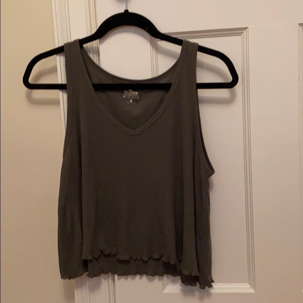 army green loose tank top